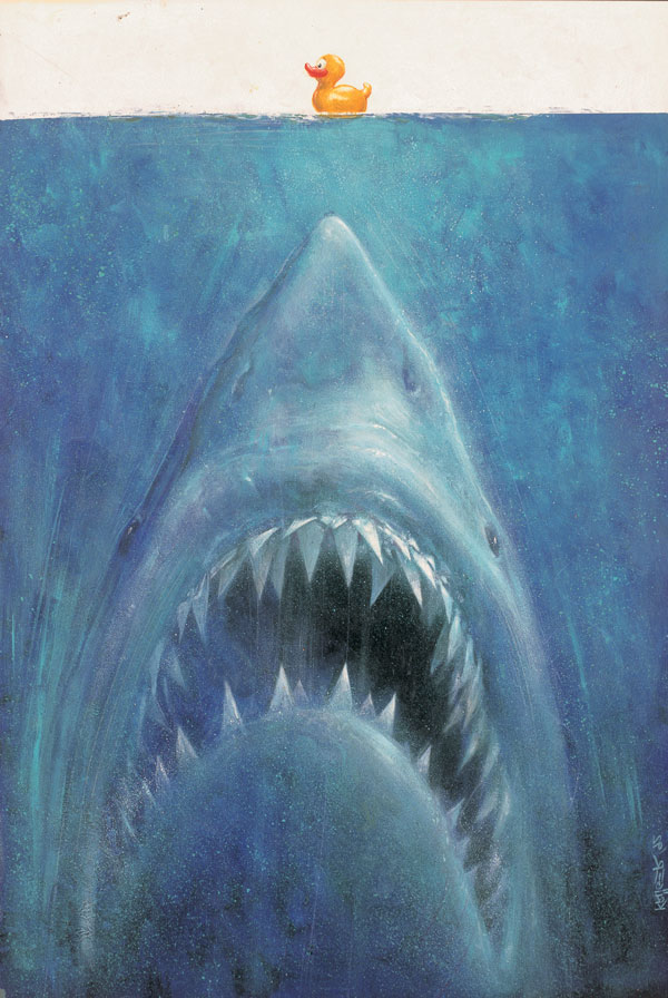 Sebastian Kruger Shark with Rubber Duck - 2014 Kruger Show Poster- Signed 